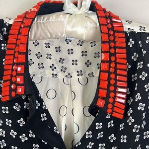 Elizabeth and James Silk Blouse Jewel Collar